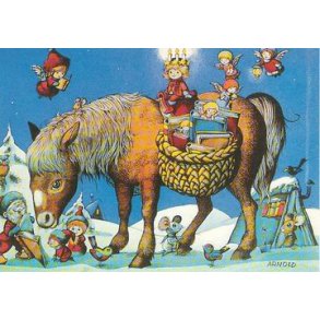 Vykort - Lucia till h�st