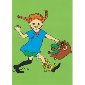 Vykort - Pippi gr ombord
