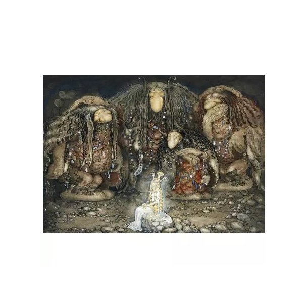 Vykort - Prinsessan och trollmor